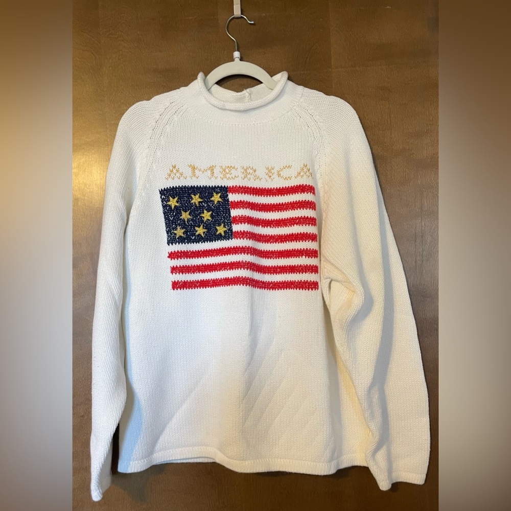 American Flag sweater from J•Crew. Medium to heavy sweater. Size Large